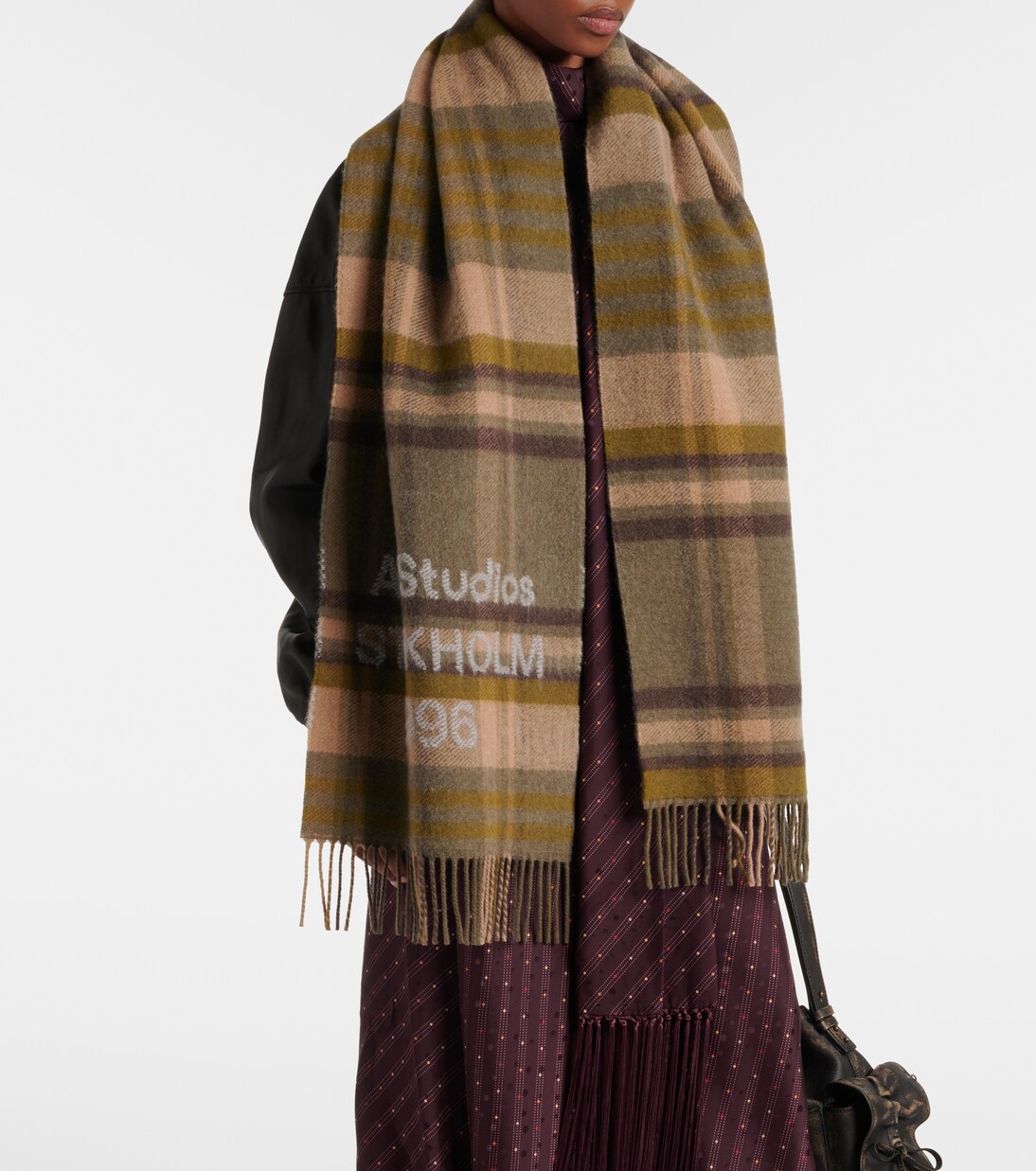 Logo checked wool scarf | Acne Studios