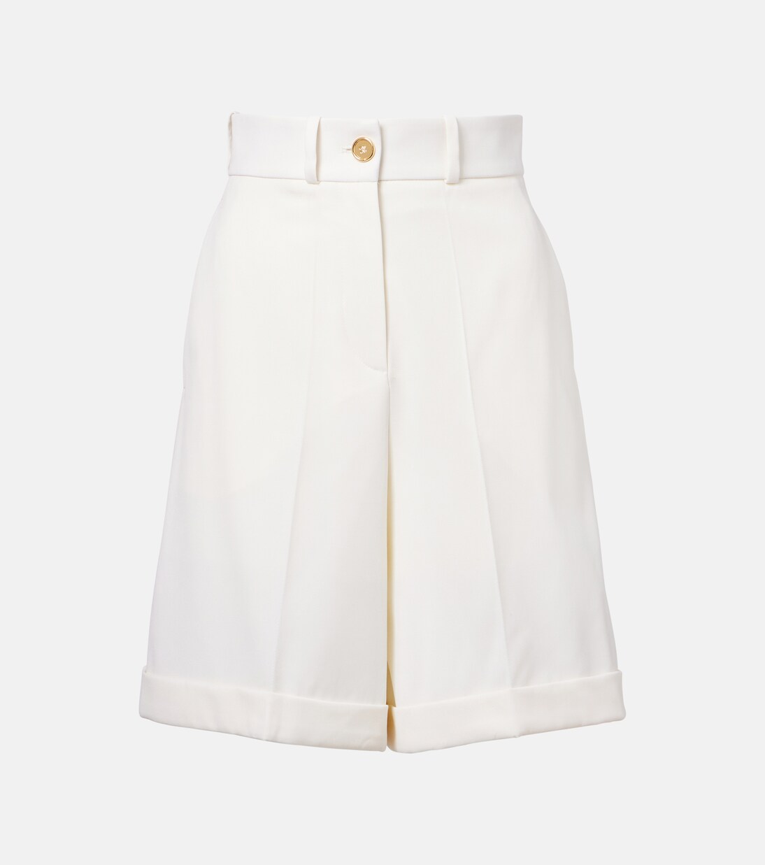 High-rise cotton gabardine Bermuda shorts | Patou