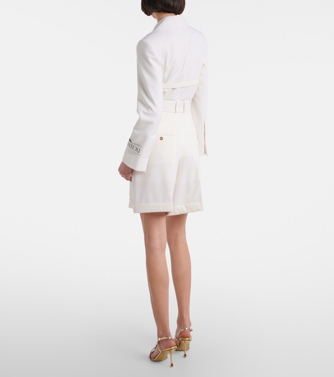 High-rise cotton gabardine Bermuda shorts | Patou