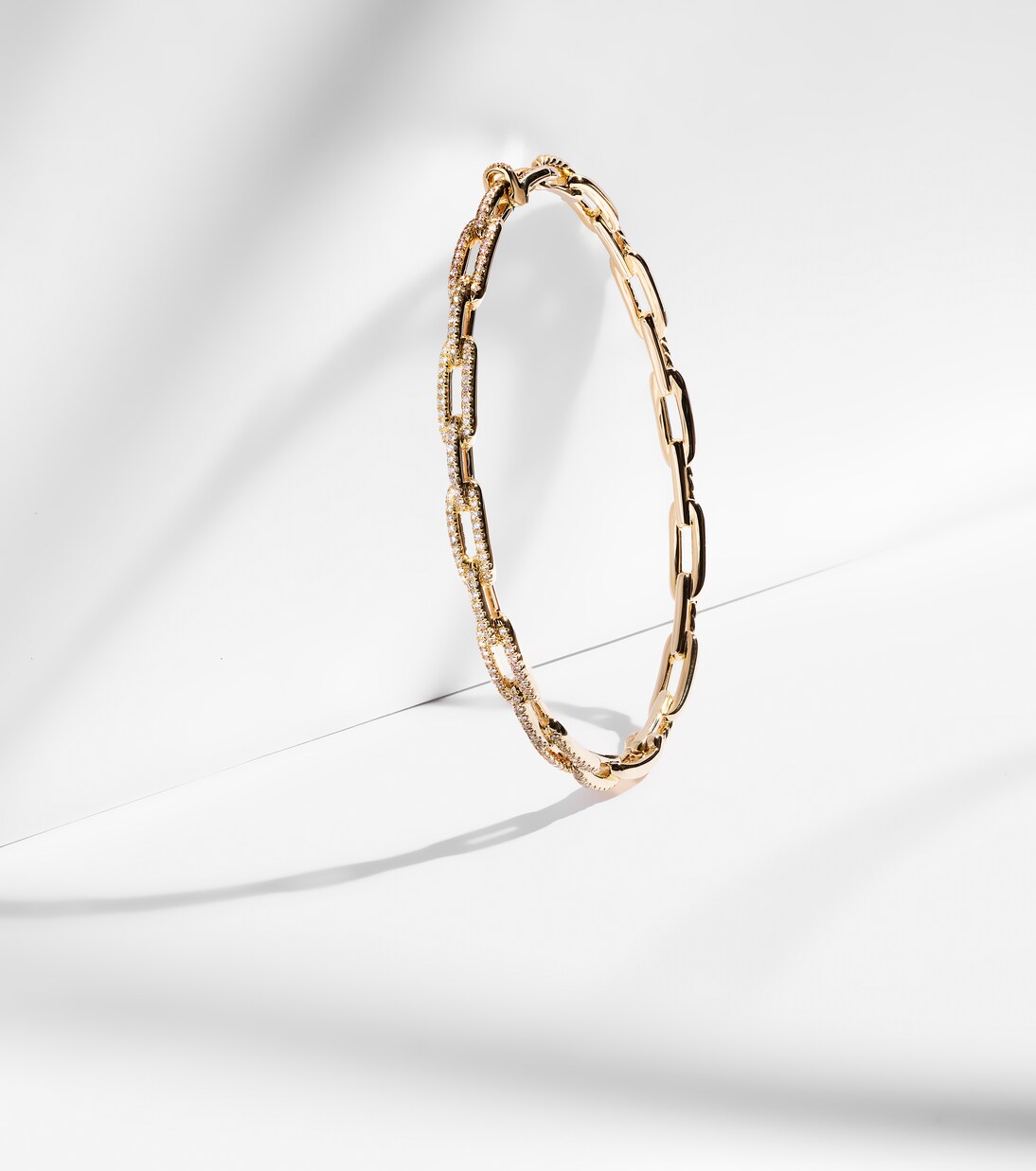 Stax Chain Link 18kt gold bracelet with diamonds | David Yurman