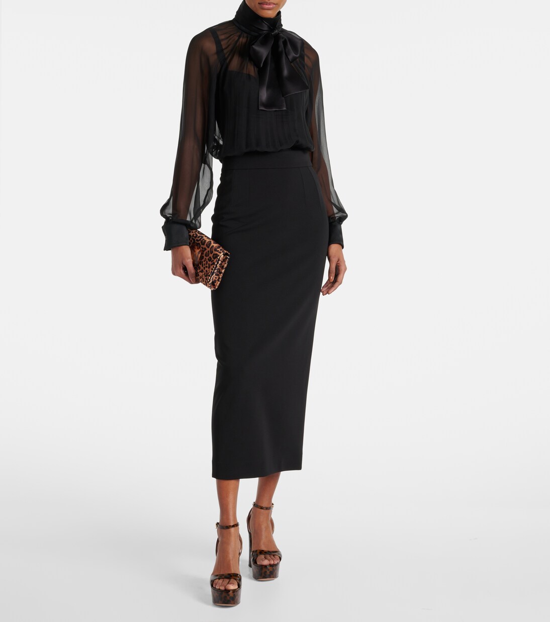 Sandales Nancy 110 à plateau et motif léopard  | Gianvito Rossi