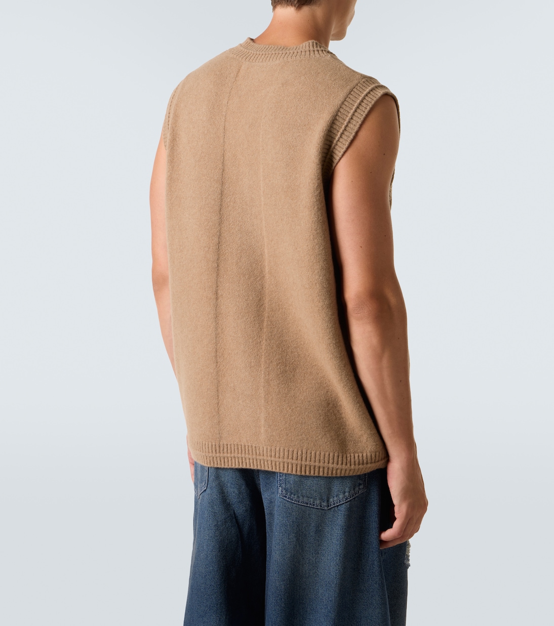 Faux pearl-embellished wool-blend vest | Simone Rocha