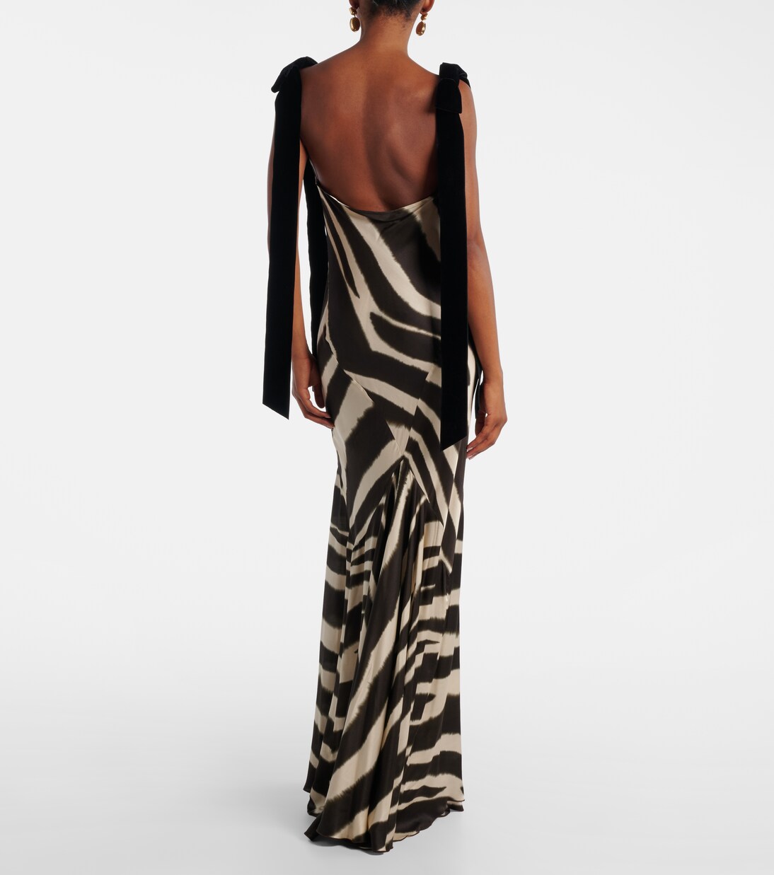 Robe longue imprimée en satin | Nina Ricci