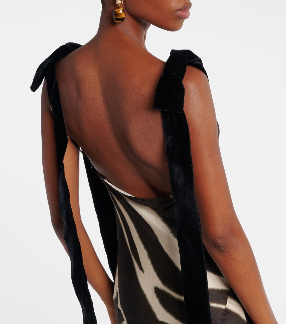 Robe longue imprimée en satin | Nina Ricci