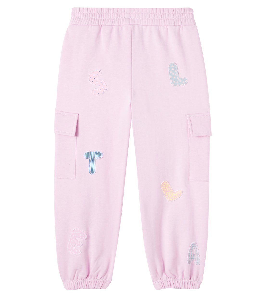Pantaloni sportivi in jersey di cotone con applicazioni | Stella McCartney Kids