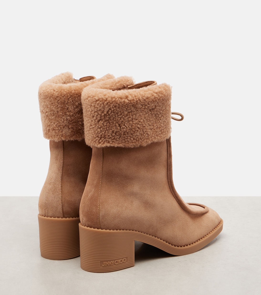 Hali shearling-trimmed suede ankle boots | Jimmy Choo