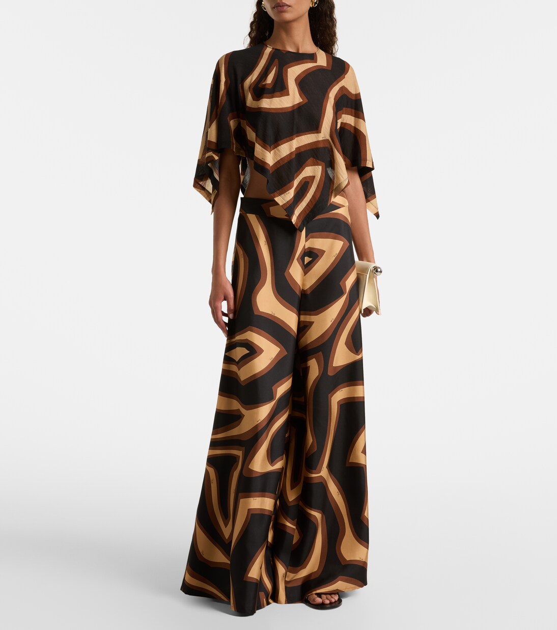 Labirinto silk satin wide-leg pants | Pucci