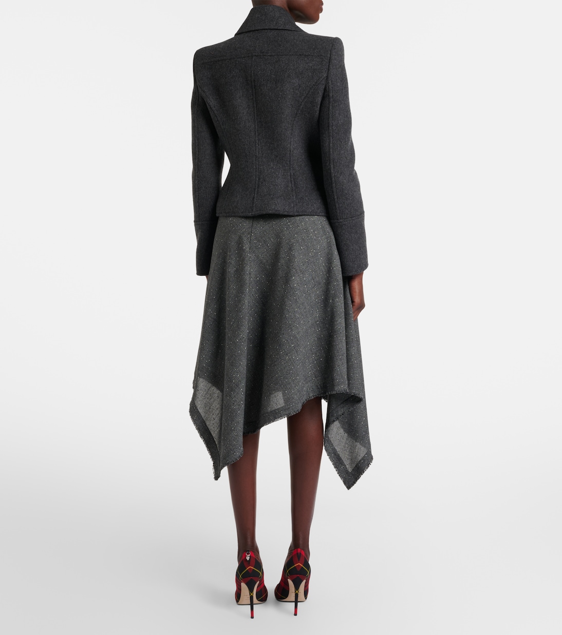 Prince of Wales check wool midi skirt | McQueen