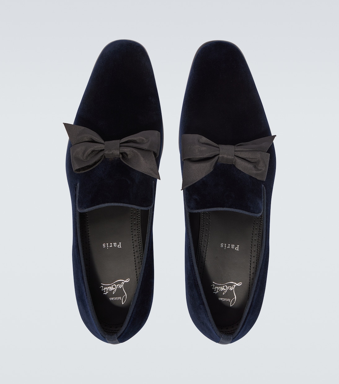 حذاء لوفر من المخمل مزين بفيونكة December First | Christian Louboutin