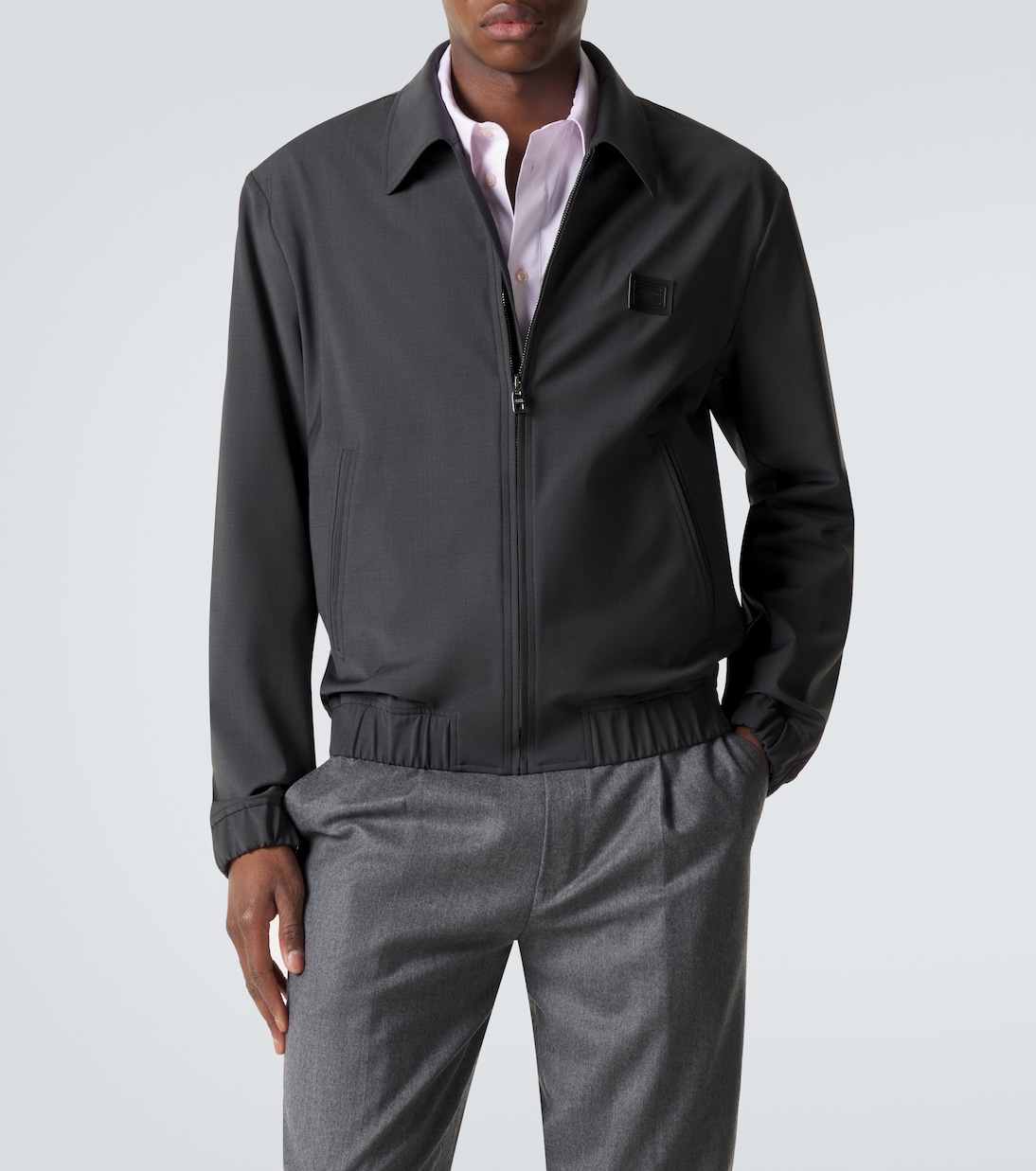 Giacca blouson in misto lana con logo | Dolce&Gabbana