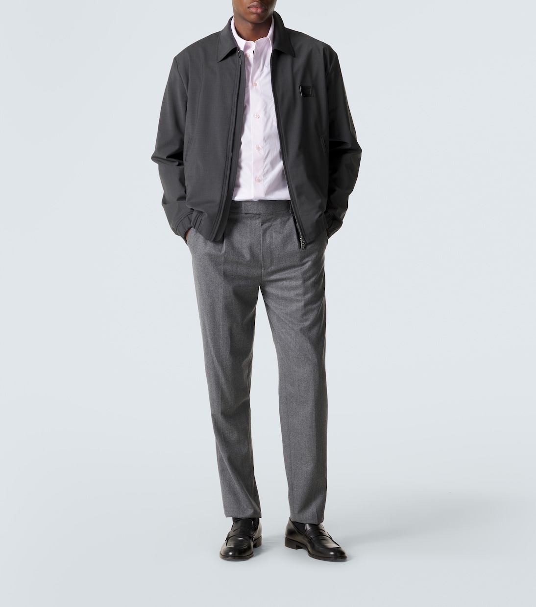 Giacca blouson in misto lana con logo | Dolce&Gabbana