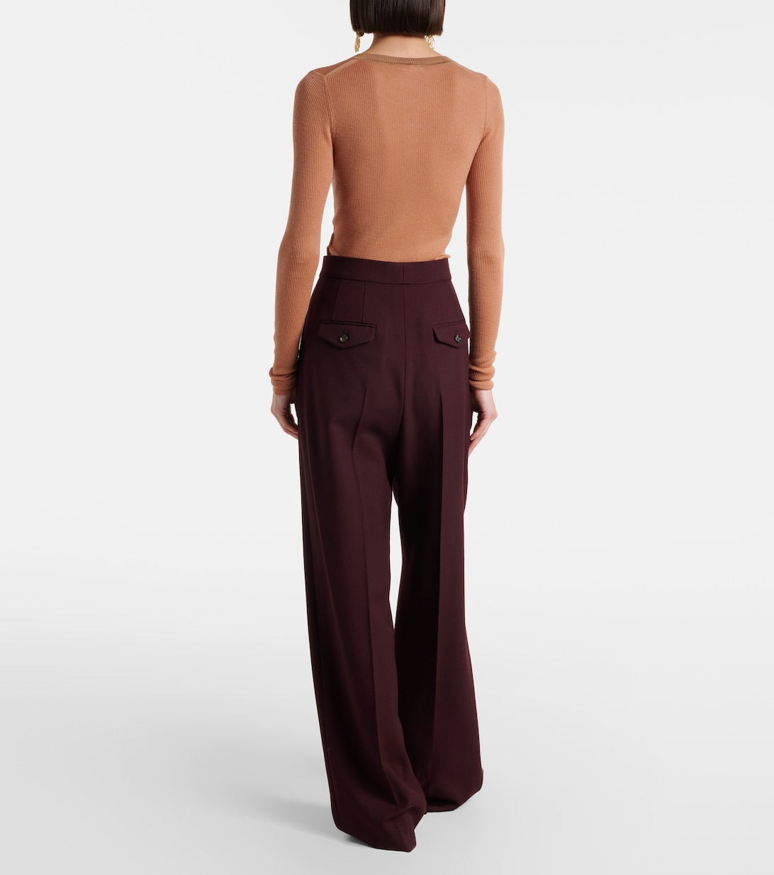 High-rise virgin wool wide-leg pants | Chloé