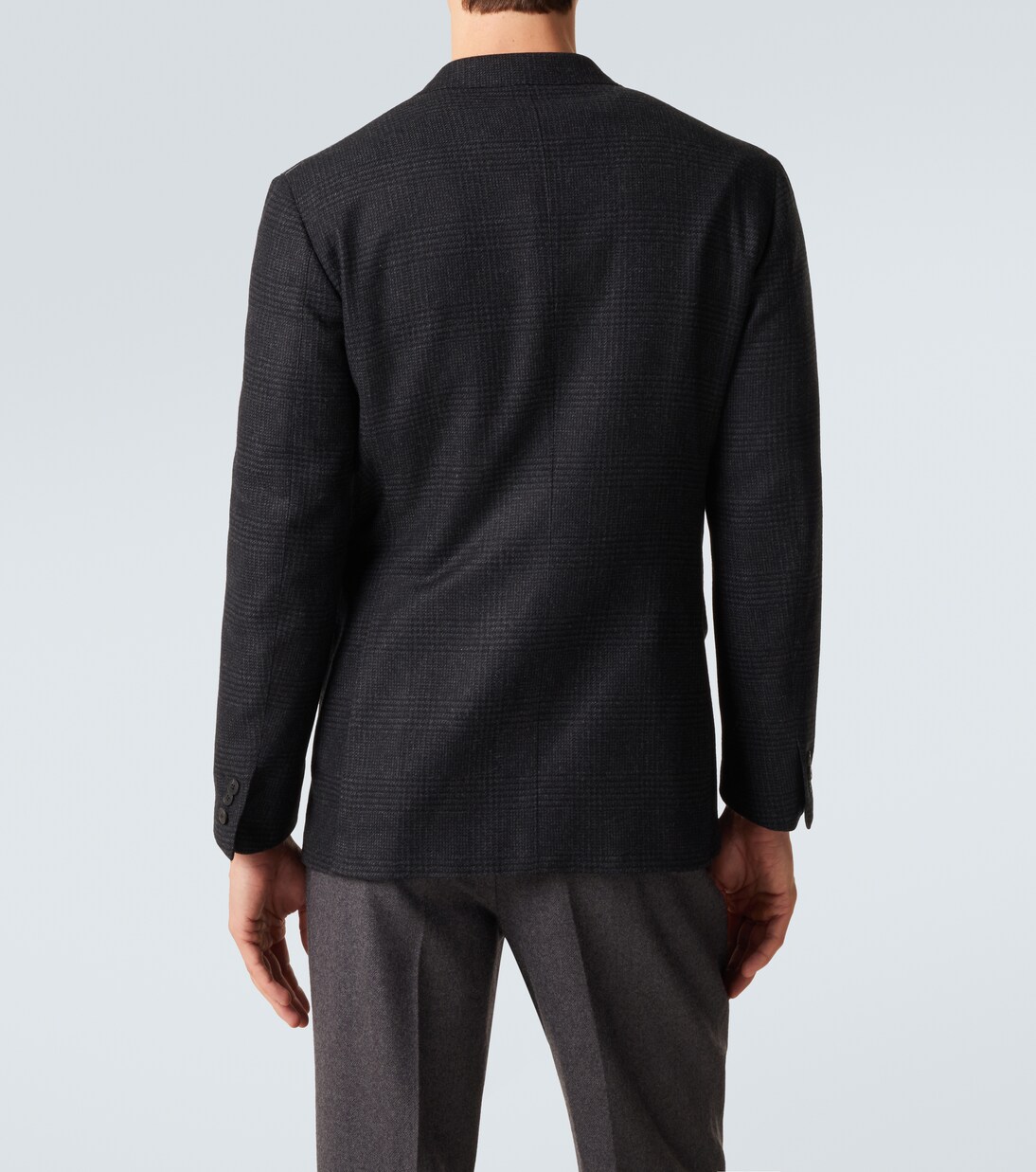 Prince of Wales check wool flannel blazer | Saman Amel