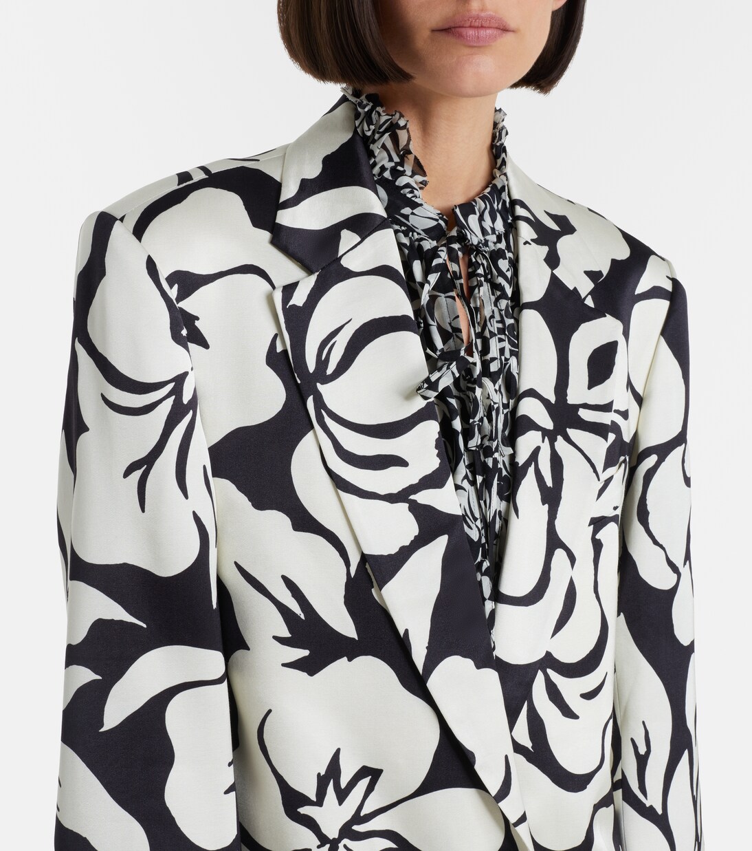 Floral satin blazer | Dries Van Noten