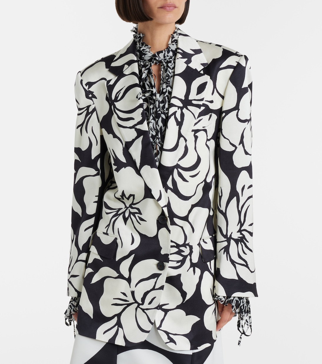 Floral satin blazer | Dries Van Noten