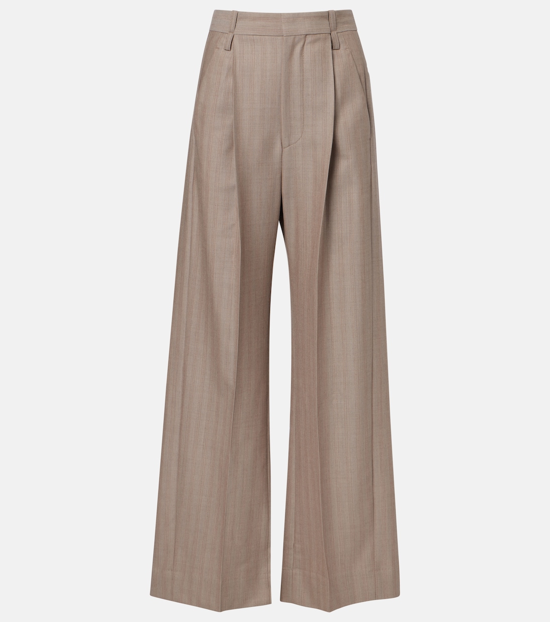 Herringbone virgin wool pleated pants | Victoria Beckham