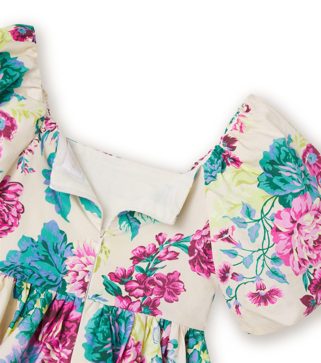 Pleated floral cotton poplin dress | Petite Amalie  