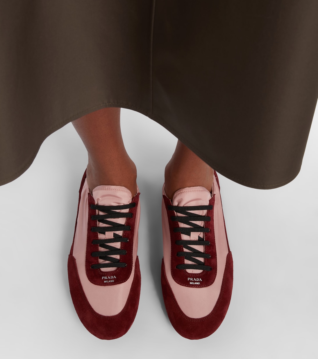 Sneakers Collapse aus Re-Nylon und Veloursleder | Prada