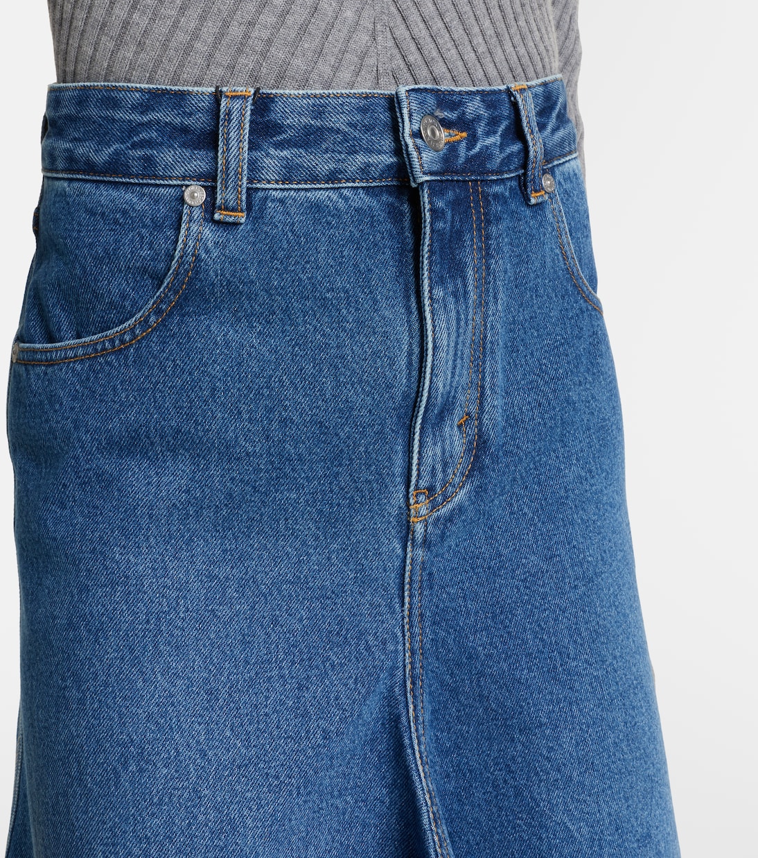 Falda midi asimétrica de denim | Victoria Beckham