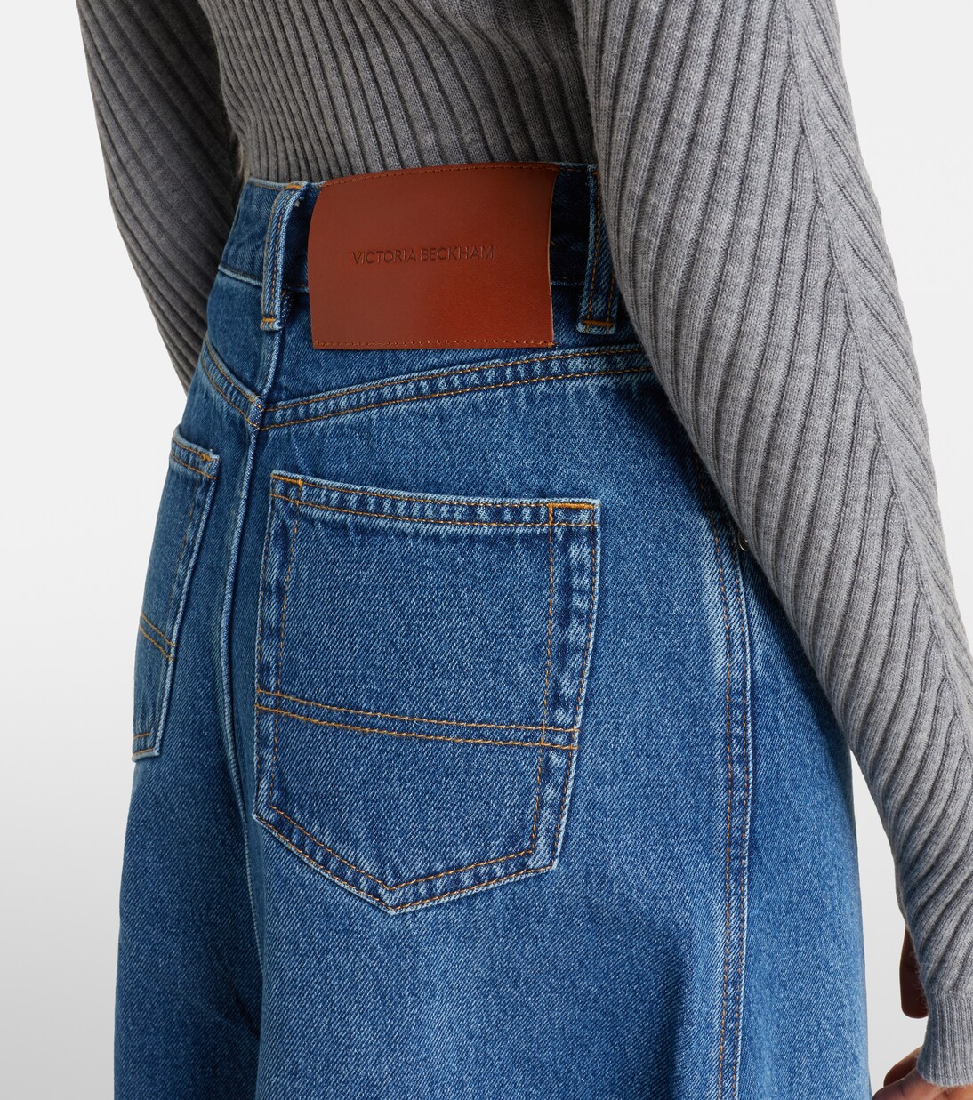 Falda midi asimétrica de denim | Victoria Beckham