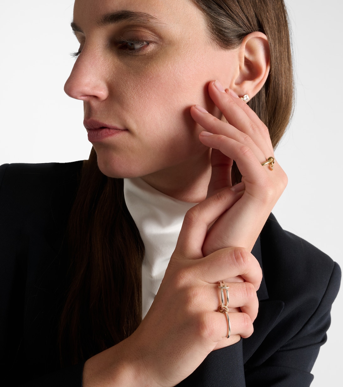 Solarium 925 sterling silver and 18kt gold ring with diamonds | Spinelli Kilcollin