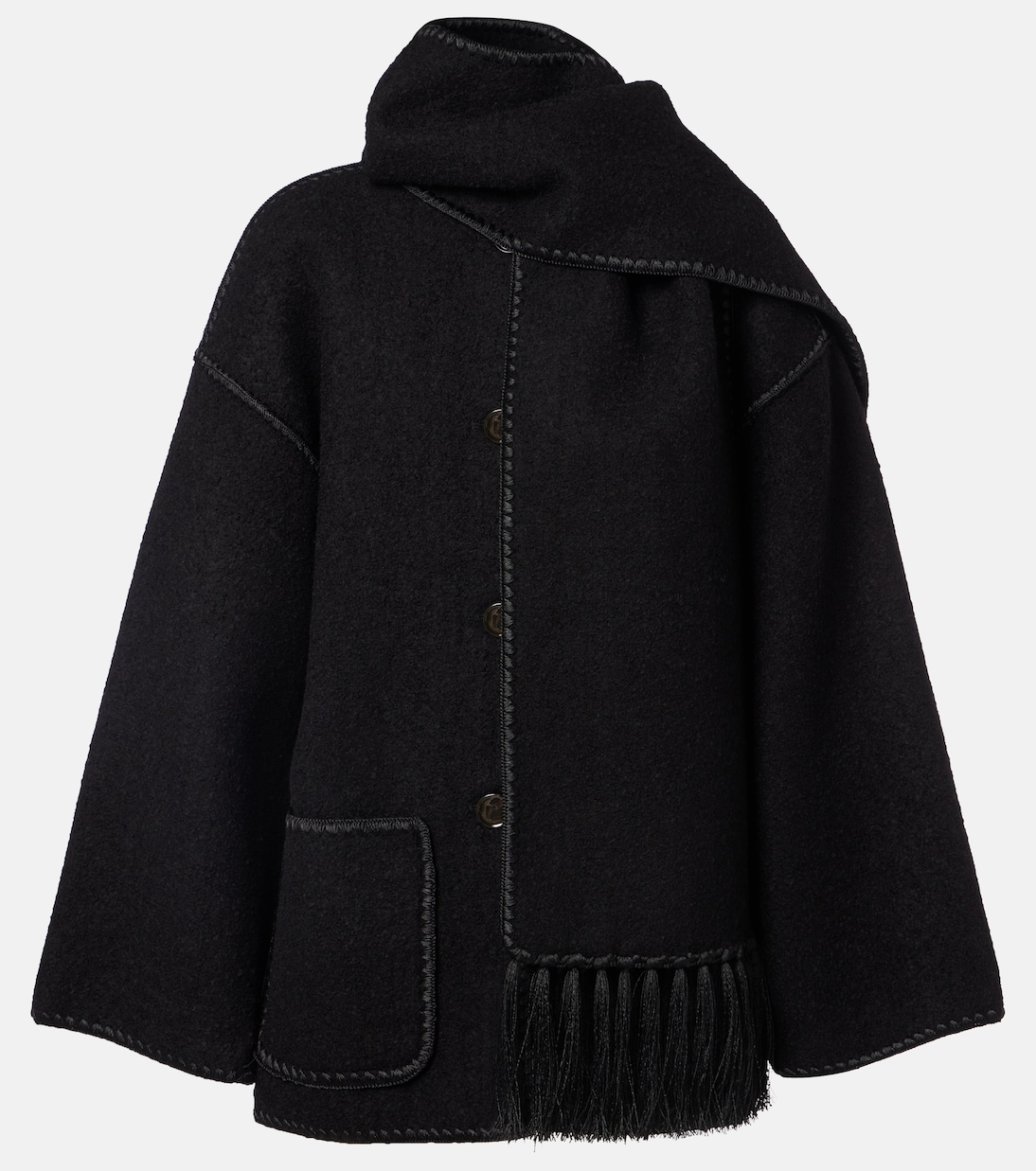 Embroidered wool-blend scarf jacket | Toteme