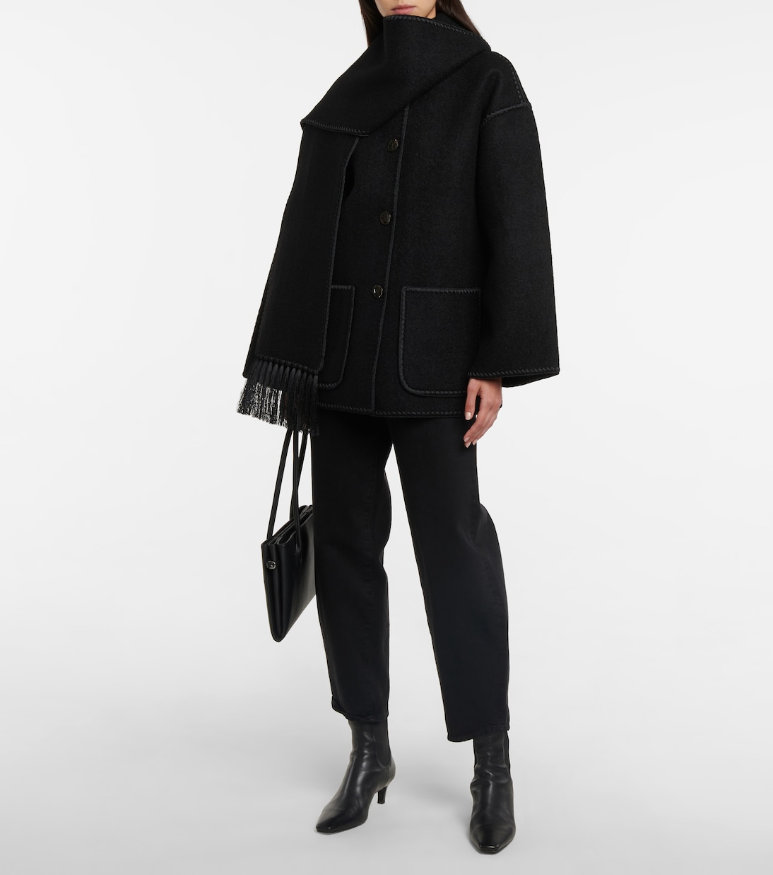 Embroidered wool-blend scarf jacket | Toteme