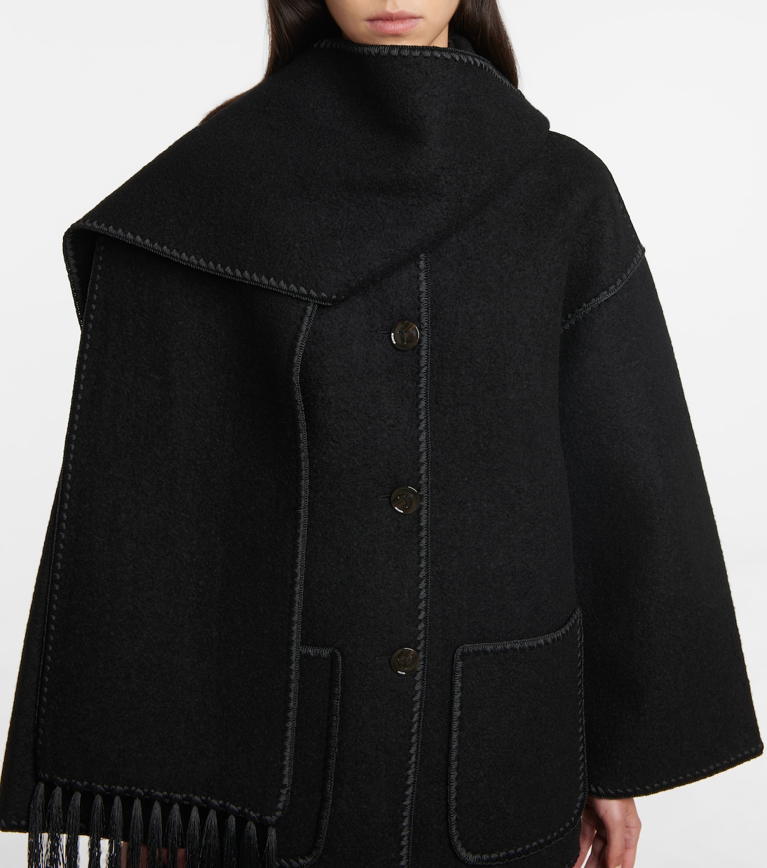 Embroidered wool-blend scarf jacket | Toteme