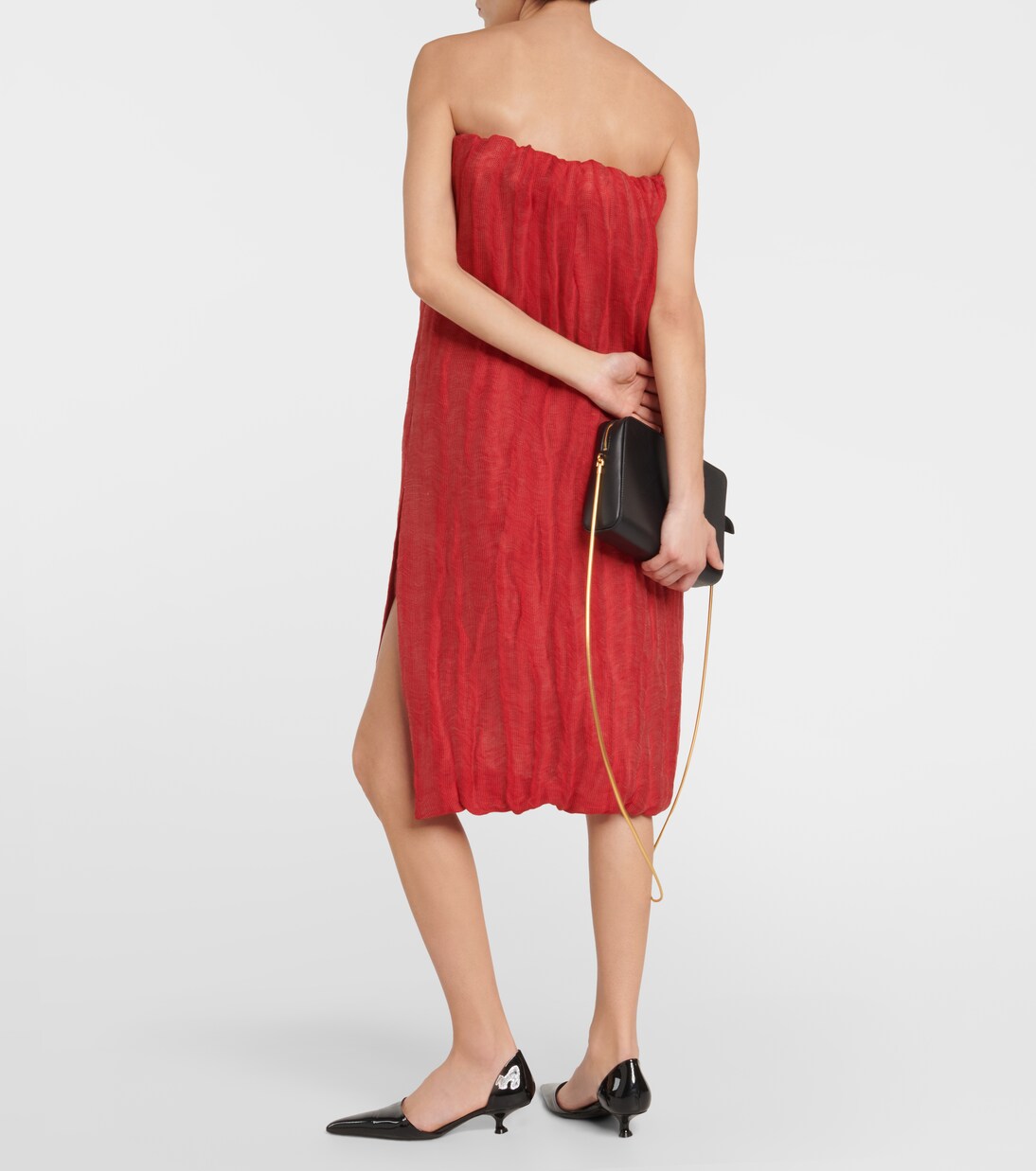 Robe midi Yara en lin et soie | Khaite