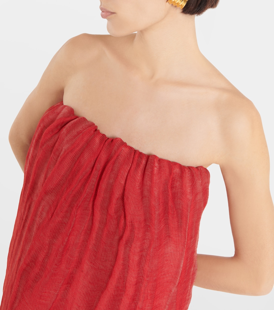 Robe midi Yara en lin et soie | Khaite