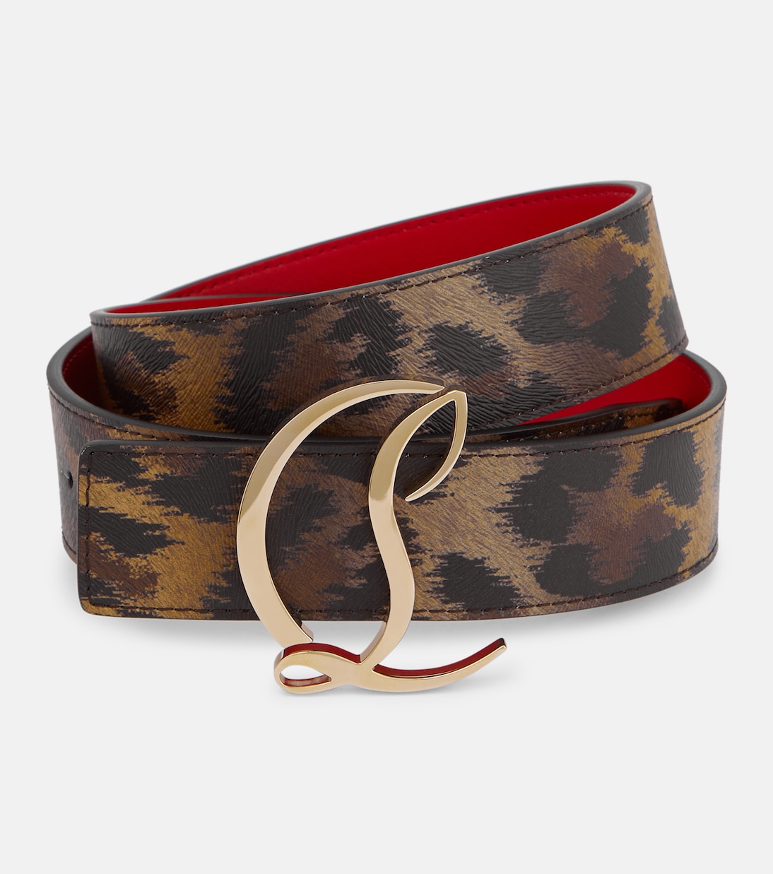 CL logo animal-print leather belt | Christian Louboutin