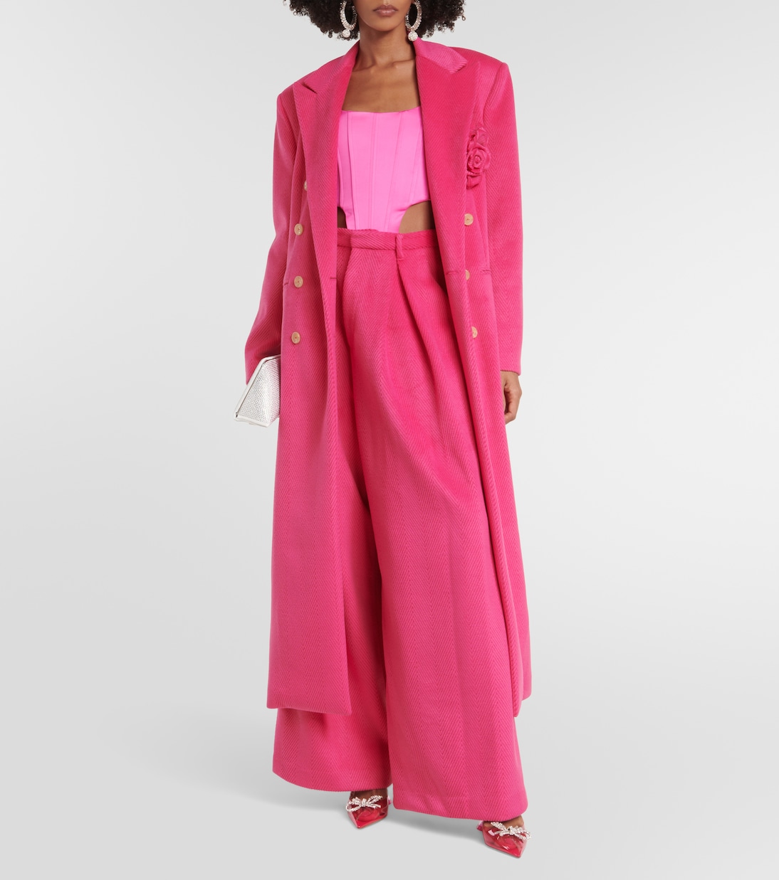 Pantalon ample à taille haute en crêpe | Giuseppe di Morabito