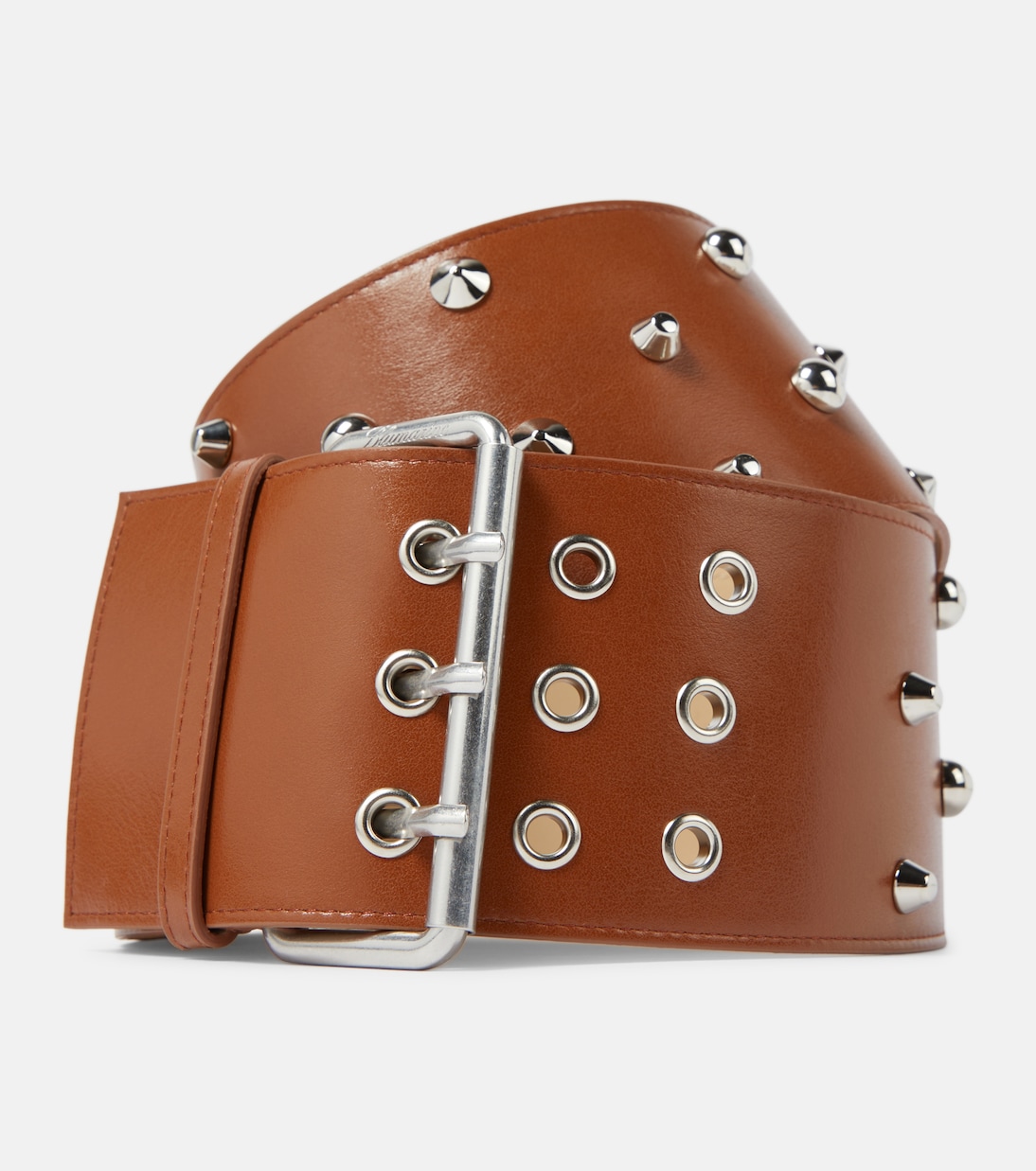 Wide studded leather belt | Blumarine