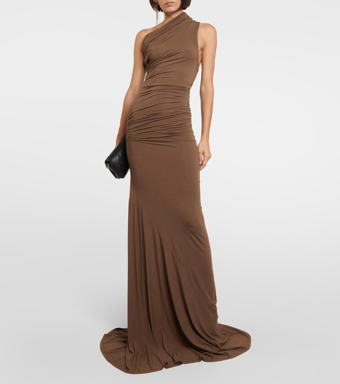 Draped one-shoulder jersey gown | Entire Studios