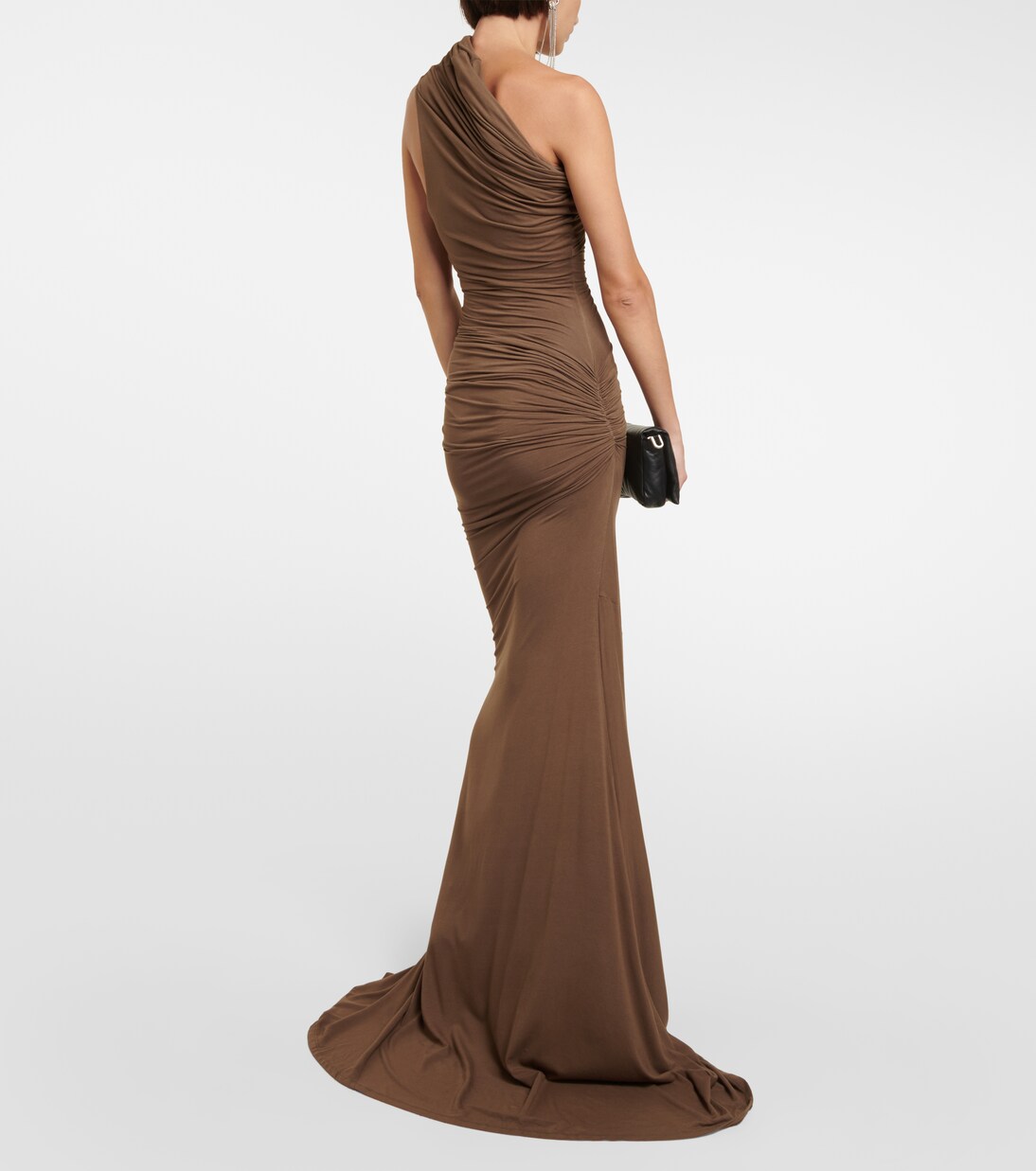 Draped one-shoulder jersey gown | Entire Studios