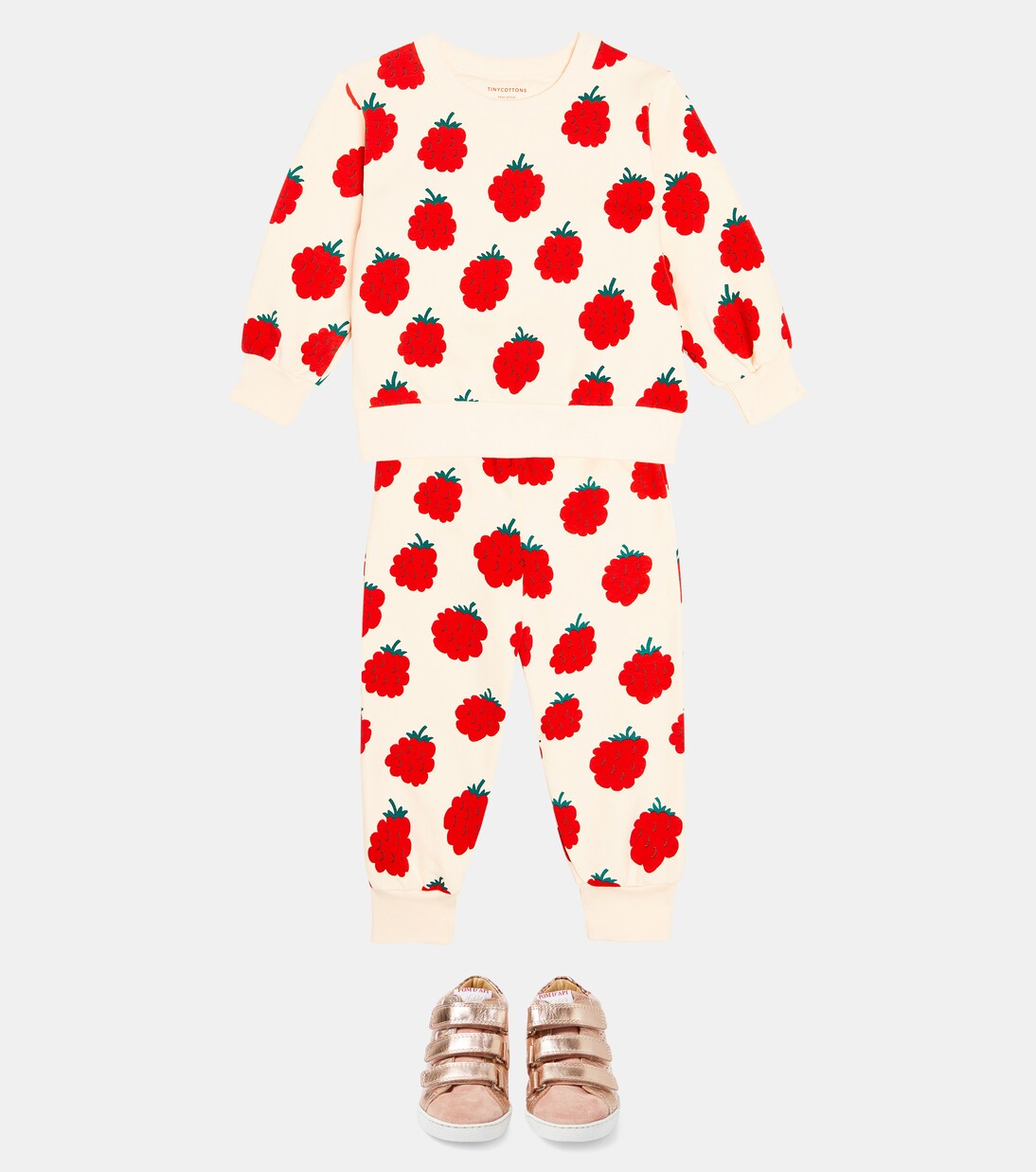 Raspberries cotton jersey sweatshirt | Tinycottons