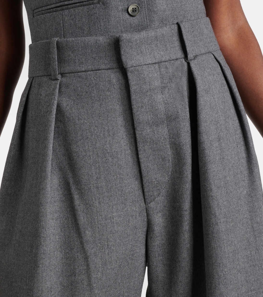 Pantalon ample à taille basse en laine | Wardrobe.NYC