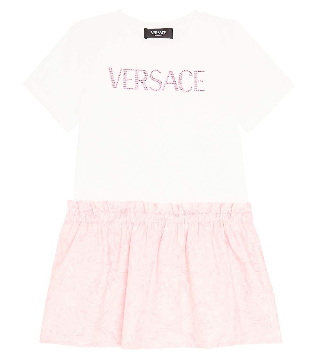 Logo cotton-blend dress | Versace Kids