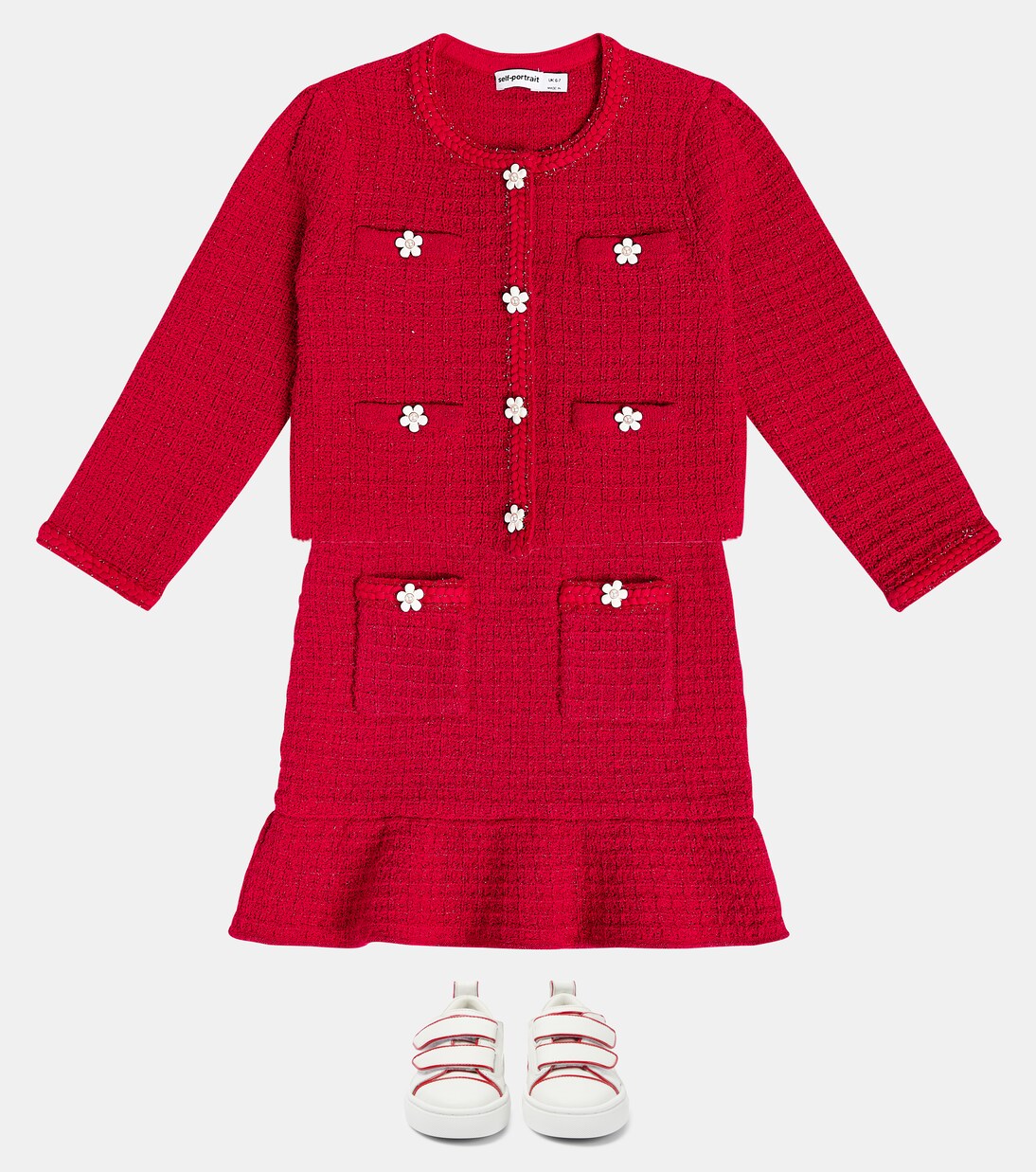 Embellished peplum tweed skirt | Self-Portrait Kids