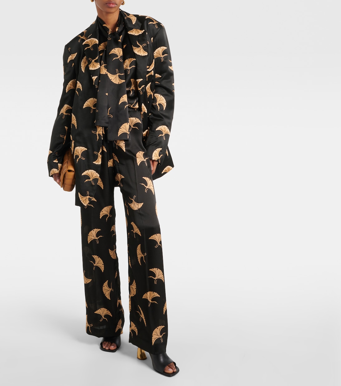 Printed satin blazer | Dries Van Noten