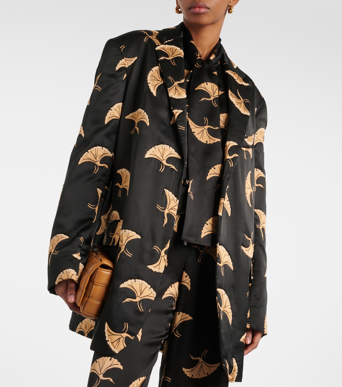 Printed satin blazer | Dries Van Noten
