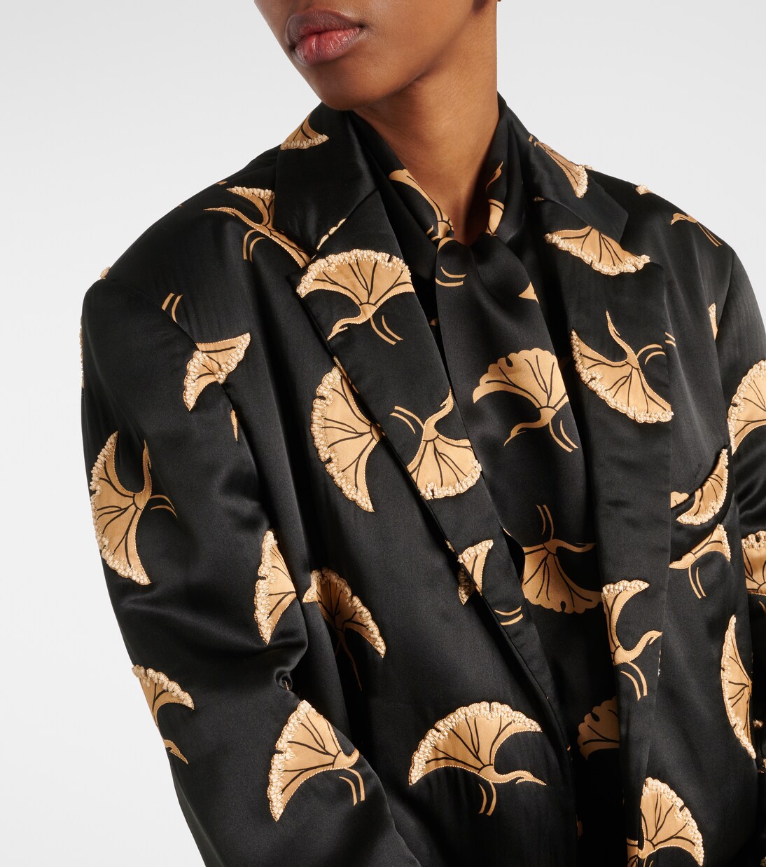 Printed satin blazer | Dries Van Noten