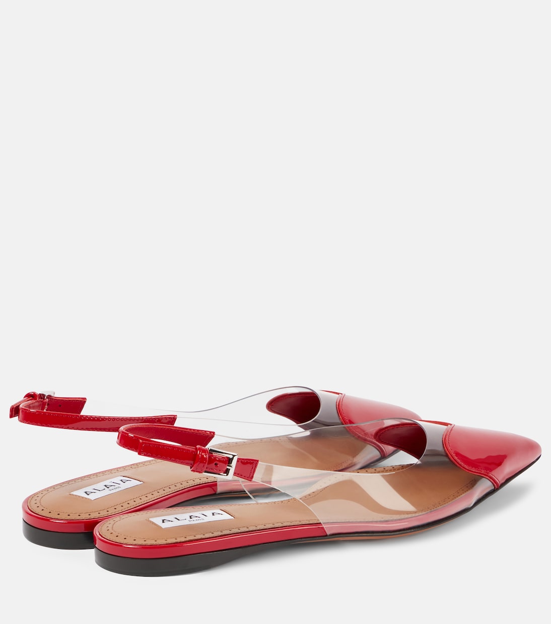 Le Cœur patent leather and PU slingback flats | Alaïa