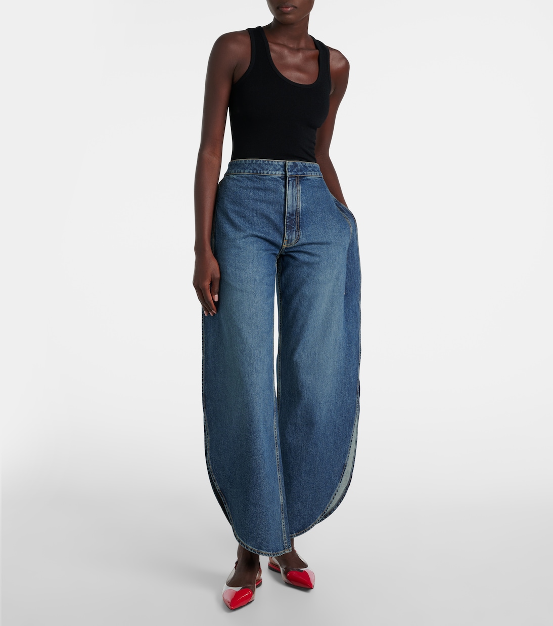 Le Cœur patent leather and PU slingback flats | Alaïa