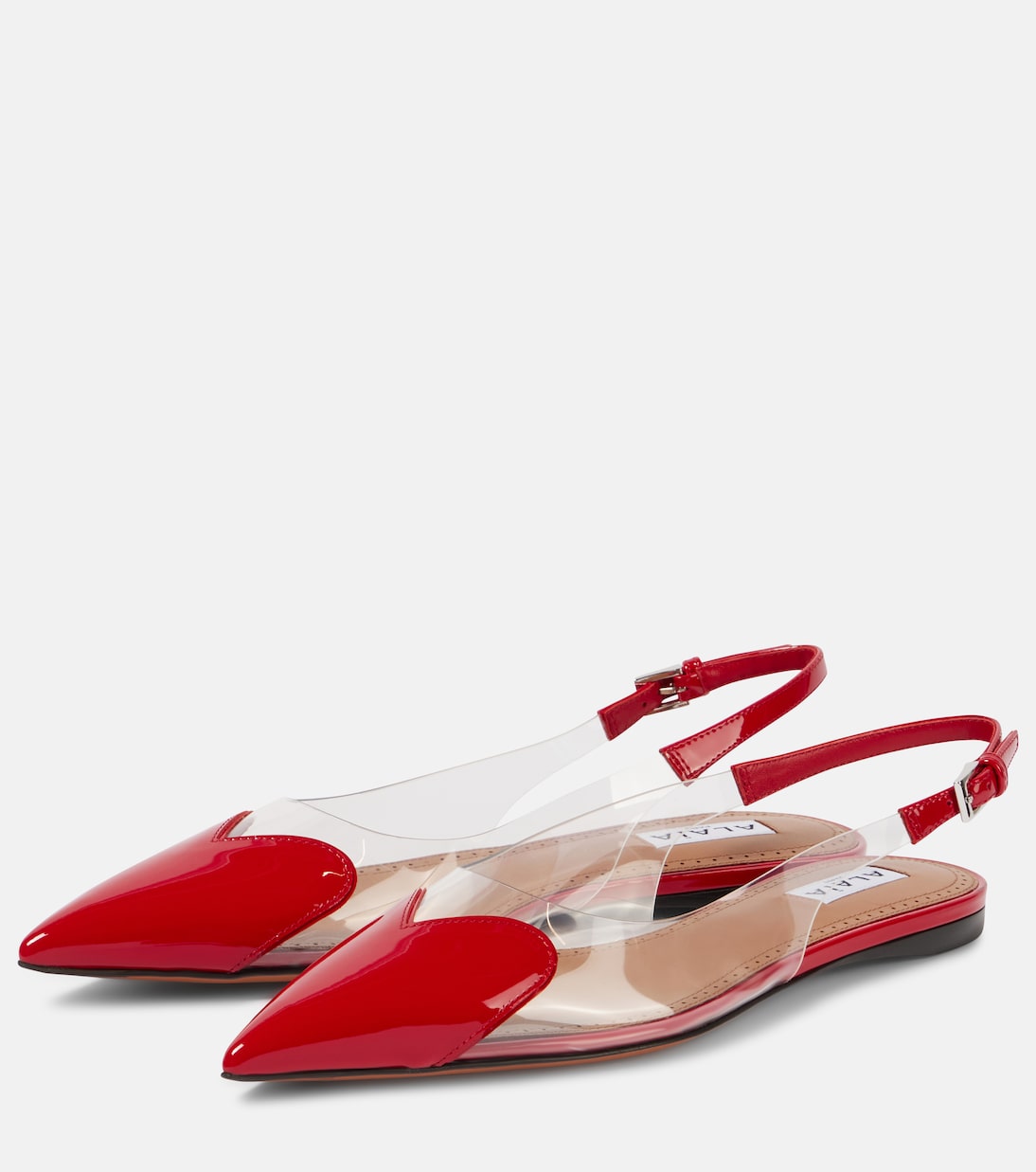 Le Cœur patent leather and PU slingback flats | Alaïa