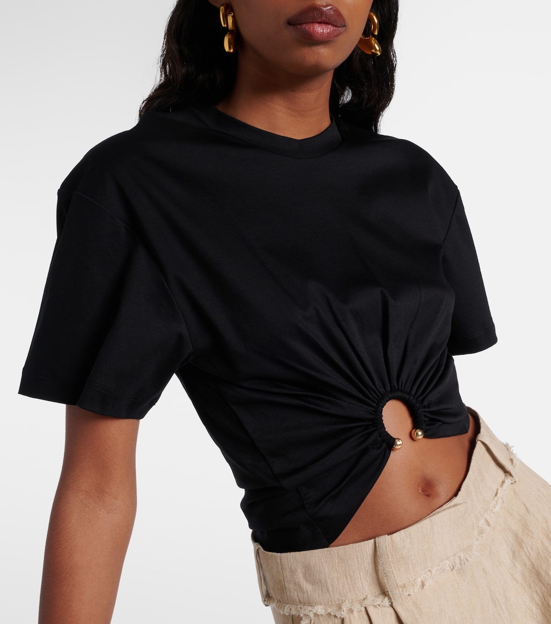 Top cropped in jersey di cotone | Rabanne