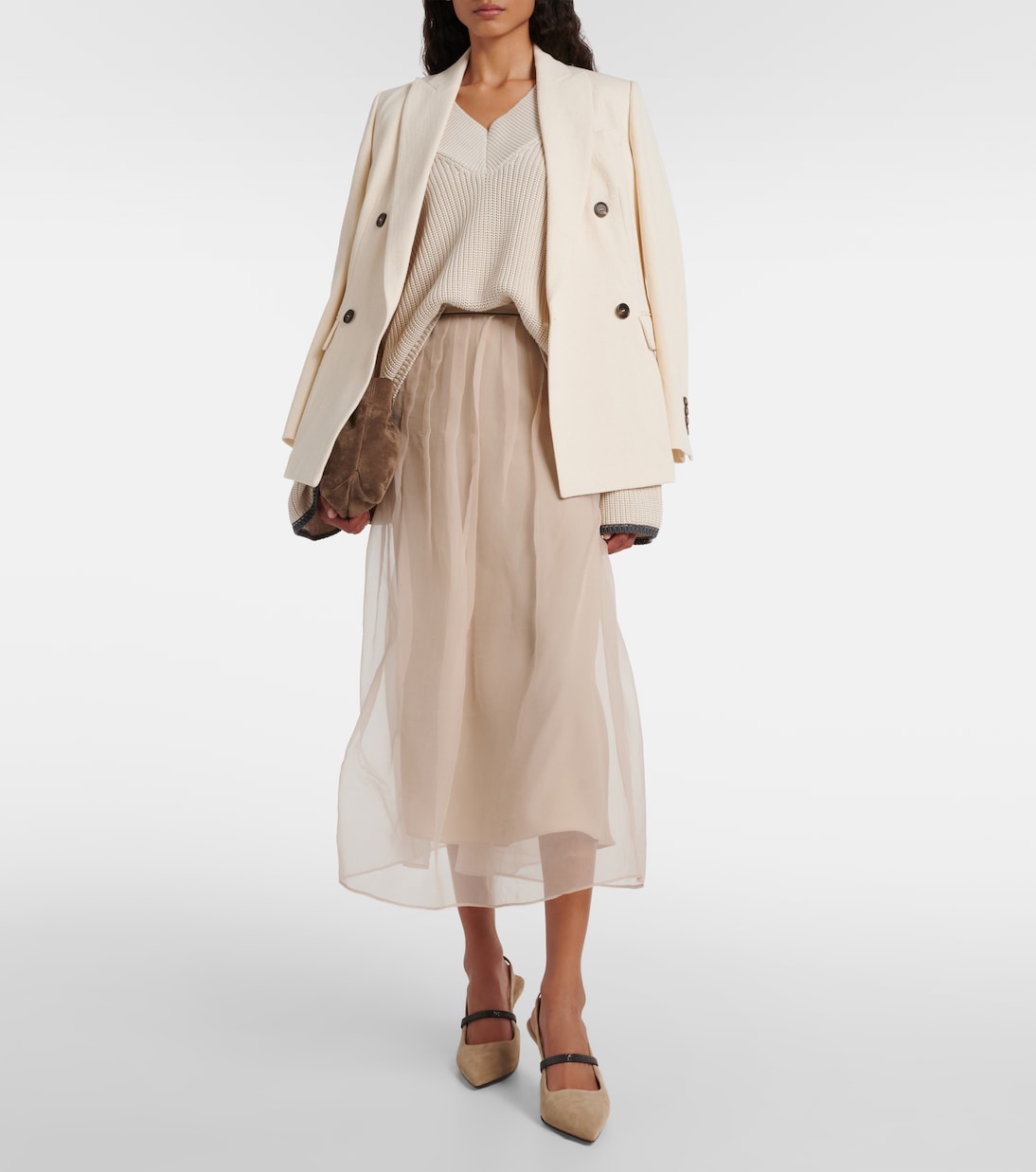 Escarpins Monili en daim à ornements | Brunello Cucinelli