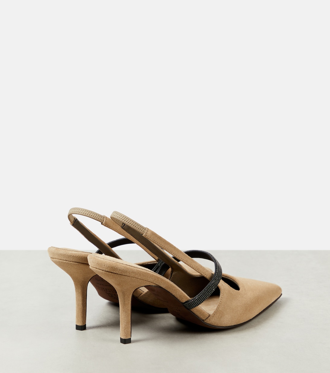 Escarpins Monili en daim à ornements | Brunello Cucinelli