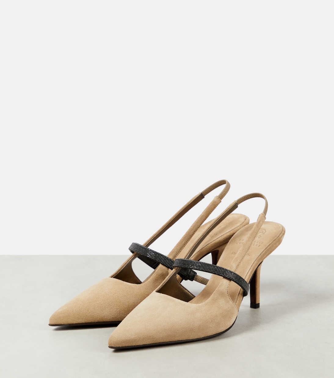Escarpins Monili en daim à ornements | Brunello Cucinelli
