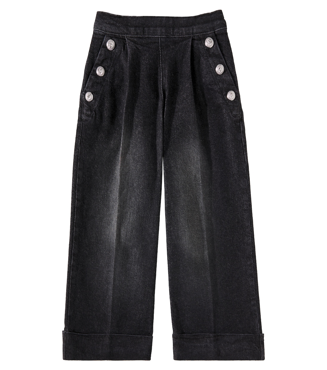 Embellished wide-leg jeans | Balmain Kids